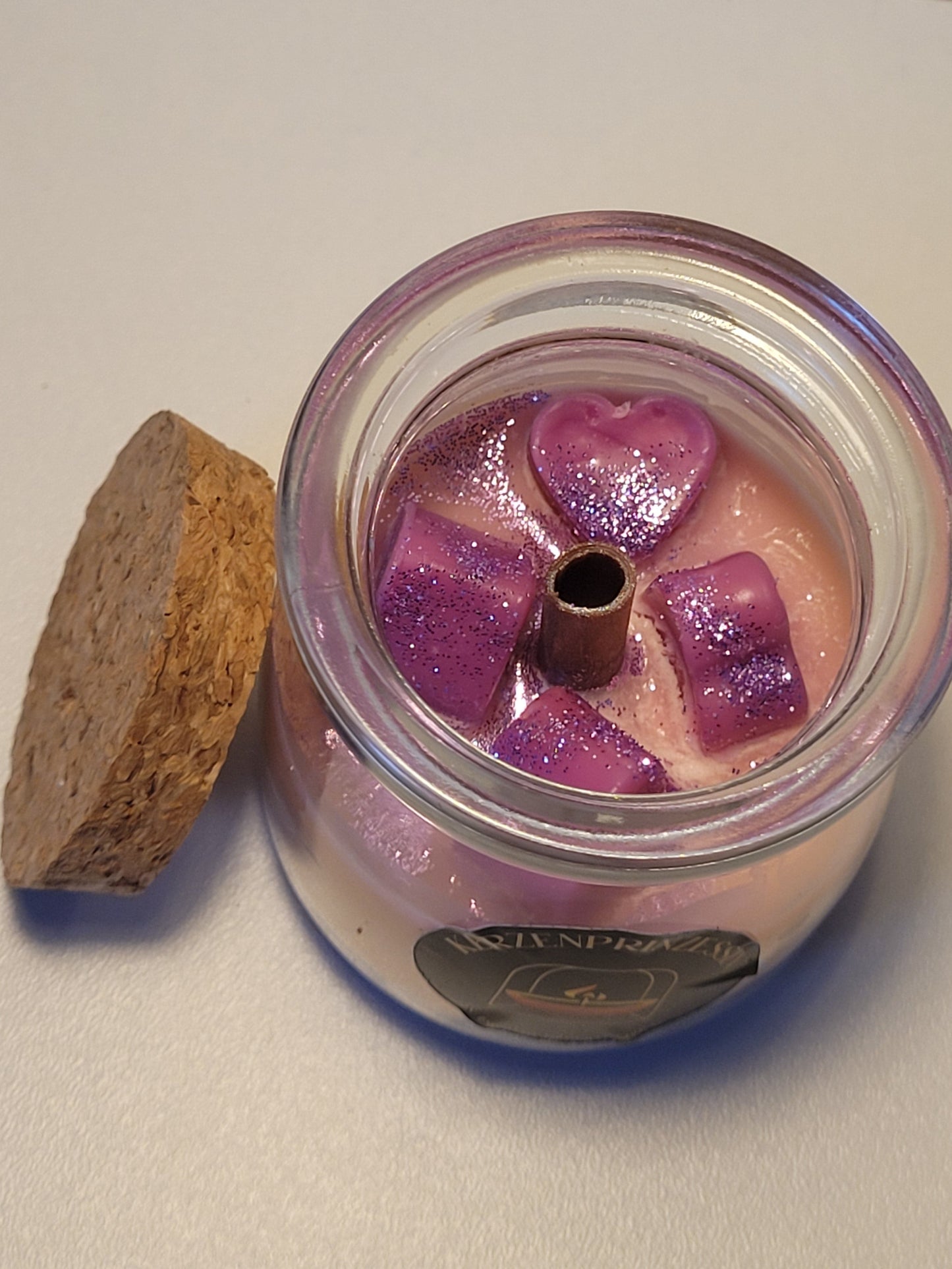 Licht mit Herz / Kerze im Glas pro Stück