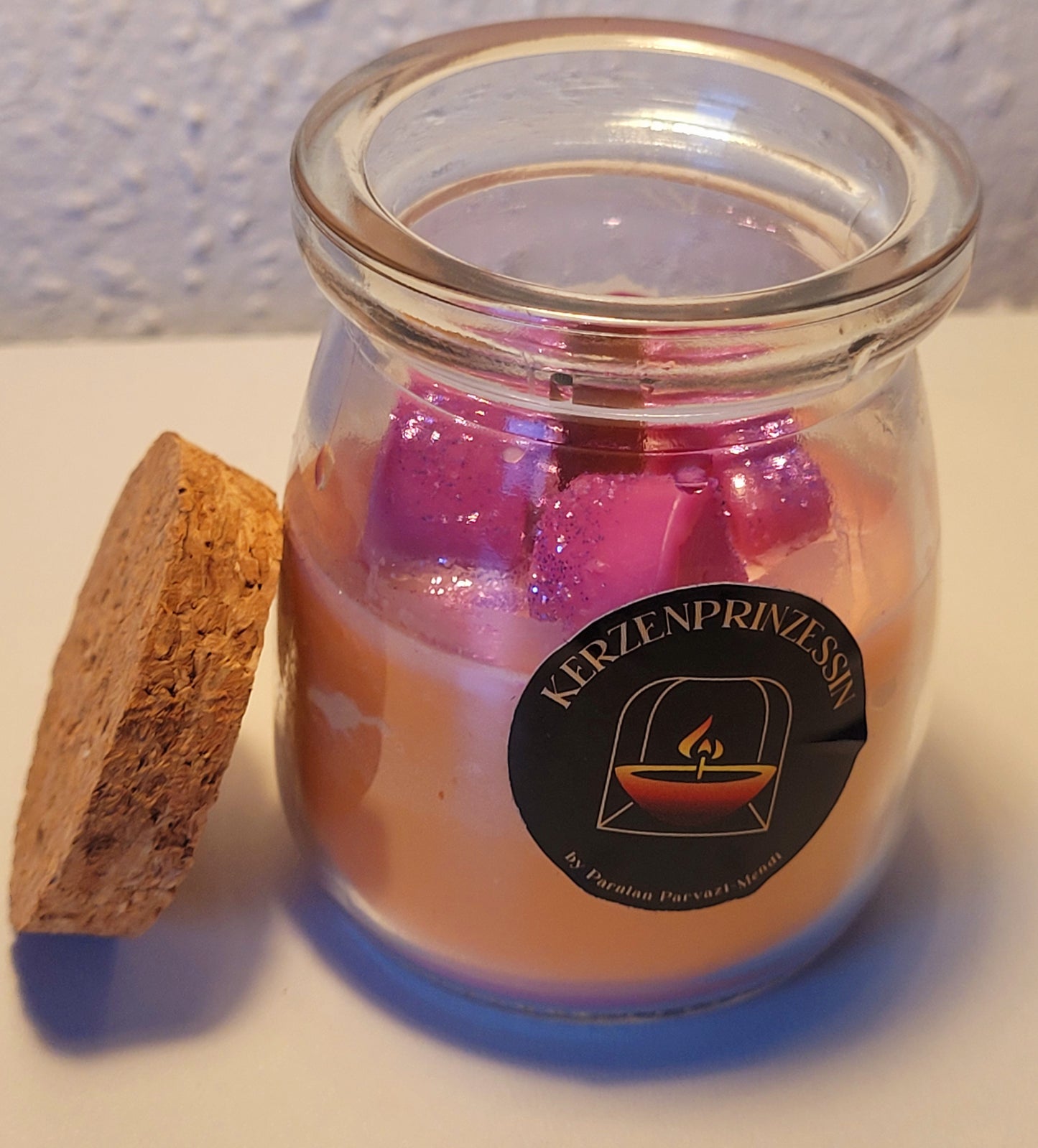 Licht mit Herz / Kerze im Glas pro Stück