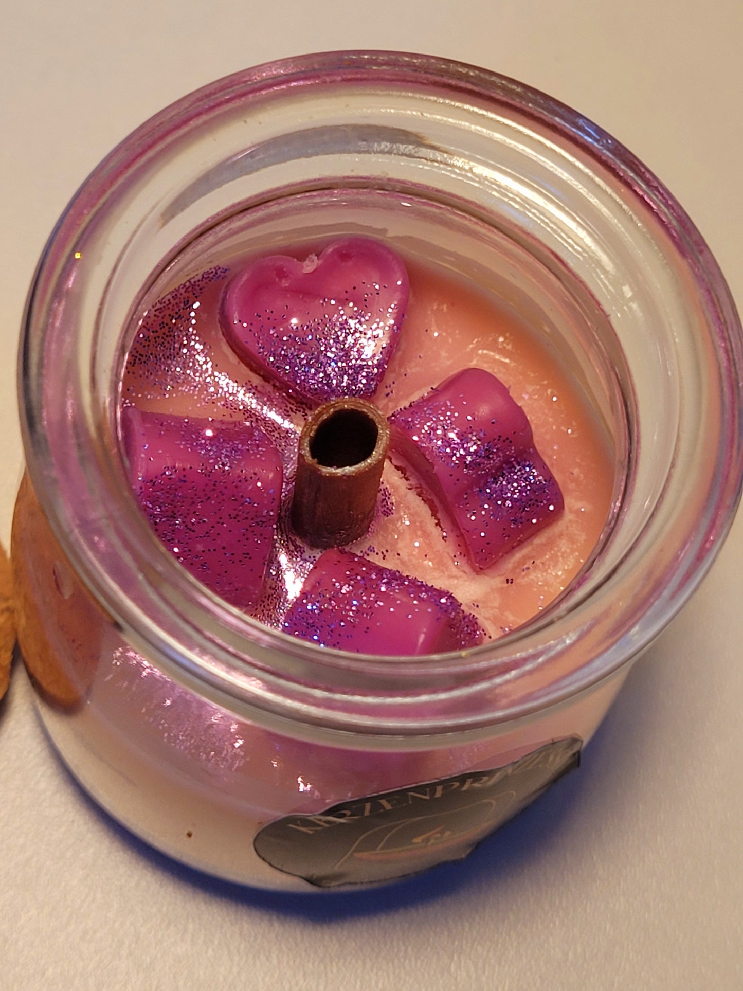 Licht mit Herz / Kerze im Glas pro Stück