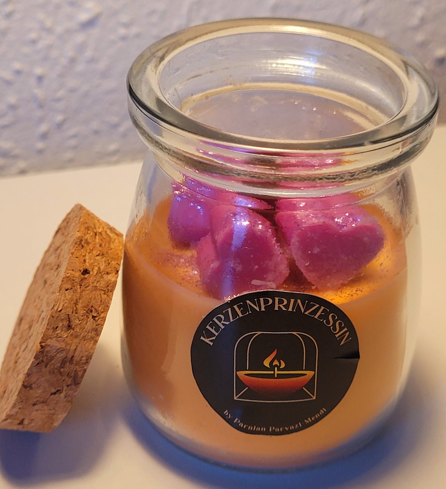 Licht mit Herz / Kerze im Glas pro Stück